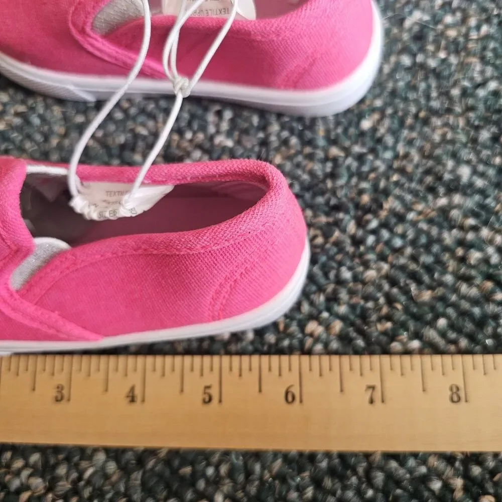 Kids Slip On Shoes Size 6 Pink Canvas Sneakers Girls Casual Lightweight Flats